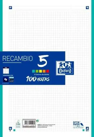 Recambio Oxford 5 Colores A4