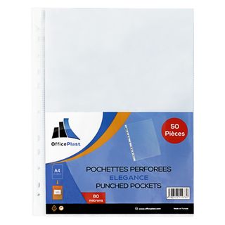 PAQUET DE 50 POCHETTE PERFORE 80MIC ELEGANCE PERFORATA - INCOLORE P