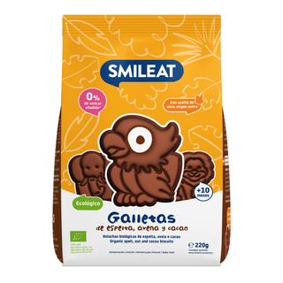 Smileat Galletas de Espelta, Avena y Cacao ECO 220g
