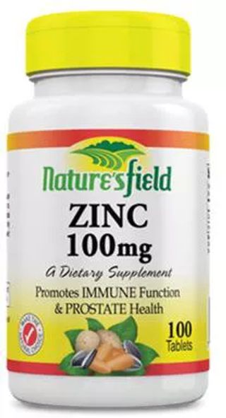 Nature's Field Zinc 100mg Tablets, 100 Count