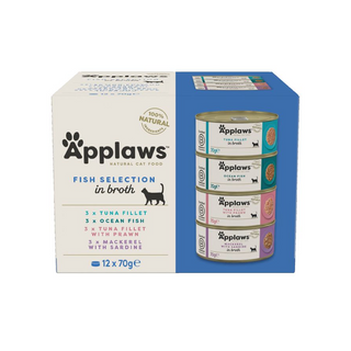 Applaws Multipack Latas Gato Selección Pescado En Caldo 12x70g