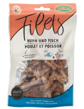 Premio Para Perro, Rollito De Pescado Y Pollo Bubimex 70 Gr.