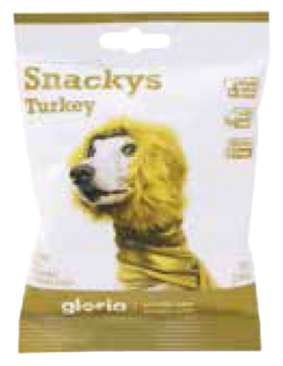 Premio Para Perro, Snacks De Pavo Gloria Bolsa 75 Gr.