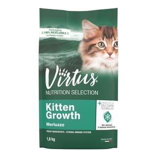 Virtus nutrition selection kitten growth merluzzo 1.8kg