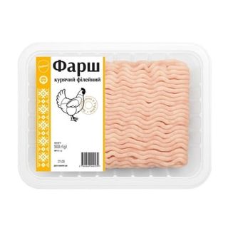 Фарш 0,5 кг Глобино Філейний курячий охолоджений газ/упак