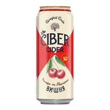 Сидр 0,5 л СІБЕР Вишня газований солодкий червоний пастеризований 5,5 % об з/б