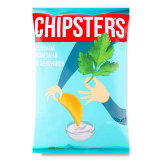 Чіпси Chipsters "Сметана та зелень" 110г.