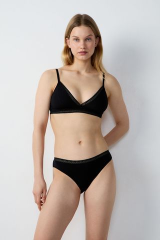 Happily Braguitas De Algodón Negro 34