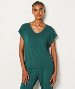 Mody Spe Camiseta De Manga Corta De Pijama De Modal Verde Abeto M