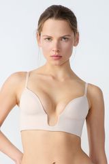 Bride To Be Sujetador Sin Aros De Copa Fina Para Escote Bajo Blanco Roto Xl