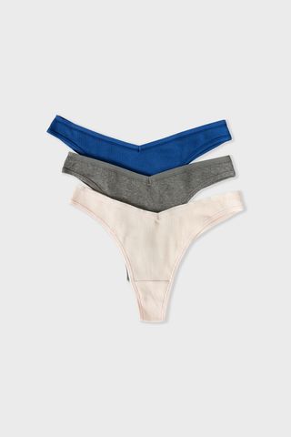 John Set De 3 Tangas De Algodón Azul Real M