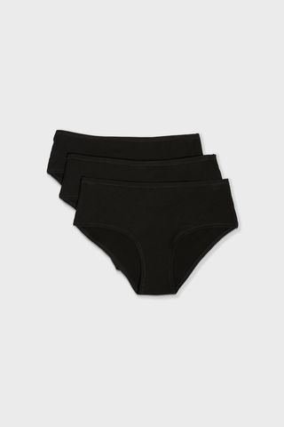 John Set De 3 Braguitas Culotte De Algodón Negro Xs