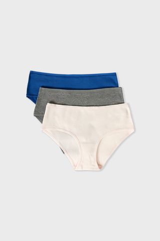 John Set De 3 Braguitas Culotte De Algodón Azul Real L