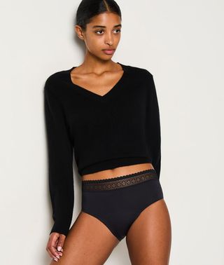 Celita Flujo Medio - Braguitas Menstruales De Algodón Negro L