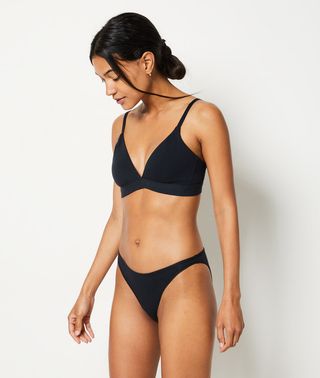 Coton 360 Braguita De Bikini De Algodón Negro L