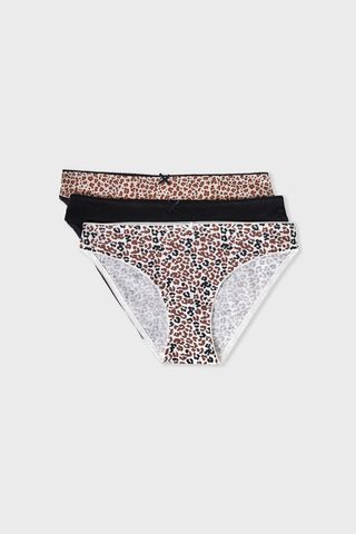 Jackie Pack De 3 Braguitas De Algodón Y Encaje Negro L