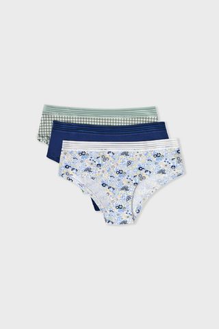 Jackie Lace Pack De 3 Shorties De Algodón Y Encaje Marino M