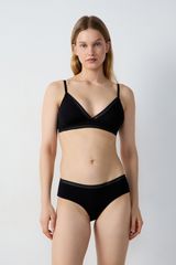 Happily Triángulo Sin Aros, Almohadillas De Algodón Extraíbles Negro 90A