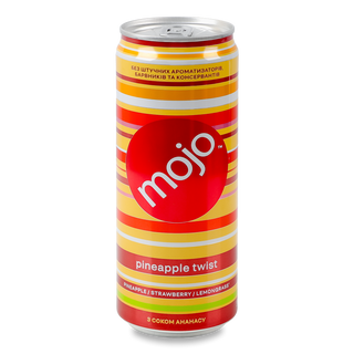 Напій соковмісний Mojo Пайнепл твіст б/а сил/г з/б 330мл