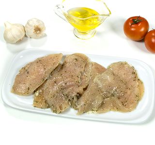 Pechuga de Pollo fileteada al ajillo (bandeja de 500g) 1 Bandeja