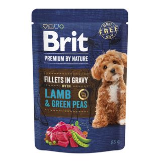 Brit Premium by Nature Dog Fillets in Gravy Lamp & Green Peas (Agneau et Petits Pois) 85 g