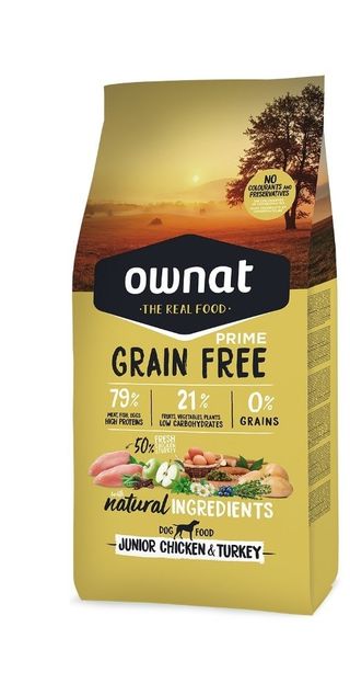Ownat Grain Free Prime Chiots Junior Poulet & Dinde 3 kg