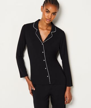 Albane Camisa De Pijama De Manga Larga Negro Xl