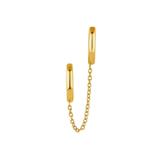 Pendiente Rush Plata Bañada En Oro Y Cadenas  (J04872-02-H_St) Talla Única