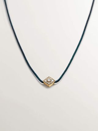 Collar De Hilo Y Oro Amarillo De 18K Con Diamantes (J05385-02-Dblcor-I2_St) Talla Única