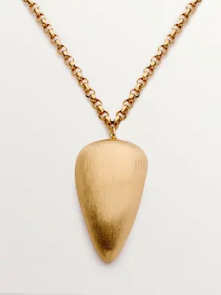 Colgante De Plata Bañada En Oro De 18K Con Efecto Pulido  (J05684-02_St) Talla Única