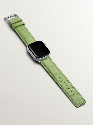 Correa Para Apple Watch De Cuero Verde Con Acabado De Cocodrilo  (Iwstrap-Ge_St) Talla Única