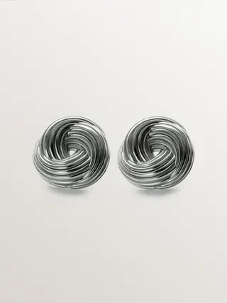 Pendientes De Plata 925 Rodiada Con Textura Gallonada (J05897-01_St) Talla Única