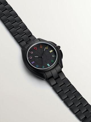 Reloj De Acero 316L Negro Con Motivos  (W61A-Blblbl-Stbl_St) Talla Única