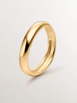 Anillo Liso De Plata 925 Bañada En Oro Amarillo De 18K (J05222-02) Talla 11