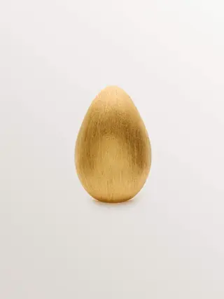 Anillo Ovalado De Plata 925 Bañada En Oro Amarillo De 18K Con Textura (J05691-02) Talla 15
