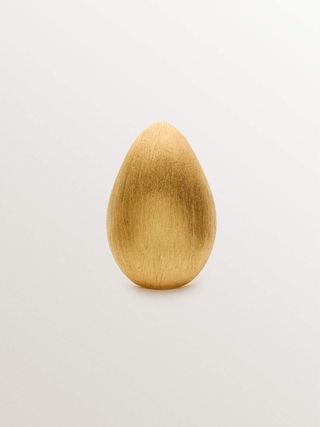 Anillo Ovalado De Plata 925 Bañada En Oro Amarillo De 18K Con Textura (J05691-02) Talla 15