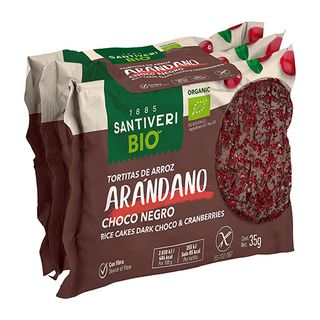 Tortitas Arroz Choc.negro Top. Arandano Bio Santiveri Pack*3