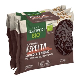 Tortitas Espelta Choco Negro Bio Santiveri Pack*3