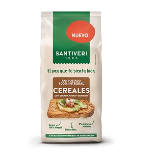 Pan Tostado 100% Integral Cereales Santiveri 200 Gr.