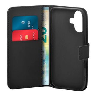Capa Destacável Puro Wallet em Pele para iPhone 16 - Preta