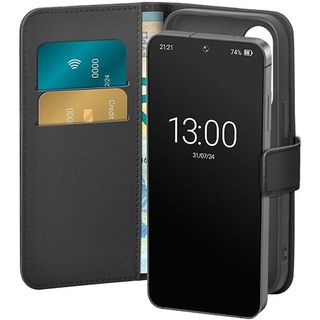 Capa Puro Wallet Stand para Samsung Galaxy S25 Plus- Preta