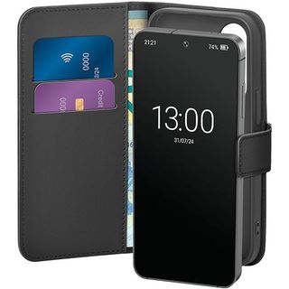 Capa Puro Wallet Stand para Samsung Galaxy S25 - Preta