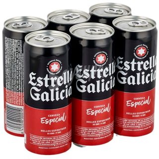 Pack Cerveza Estrella Galicia Lata 6x33cl