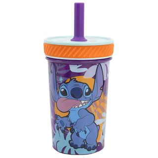 Stor čaša sa silikonskom slamčicom 370 ml Stitch ,A091249