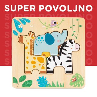 Cute&Cool drvena igračka višesl. umetaljka safari ,A087982