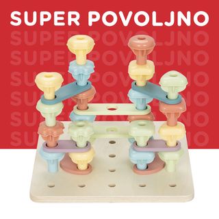 Cute&Cool drvena igračka klinovi za slaganje ,A087967