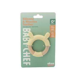 Baby Chef glodalica od slikona i drveta zeka, žuta ,A087817