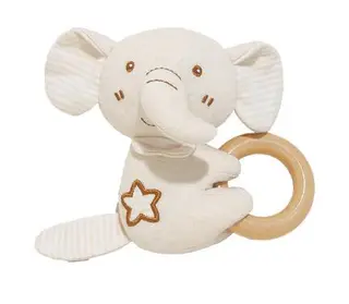 Cute&Cool zvečka sa drvenim krugom bež slonić ,A092783