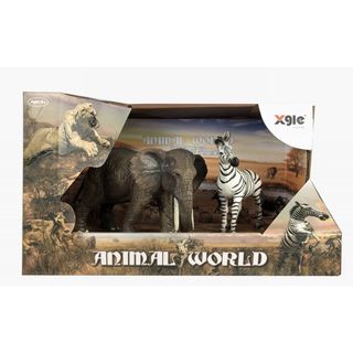 HK Mini igračka divlje životinje slon i zebra ,A086997