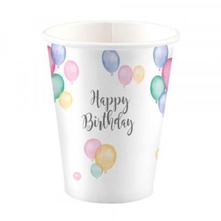 Marina Co Happy Bday pastel čaše 250ml pak. 1/8 ,A080326